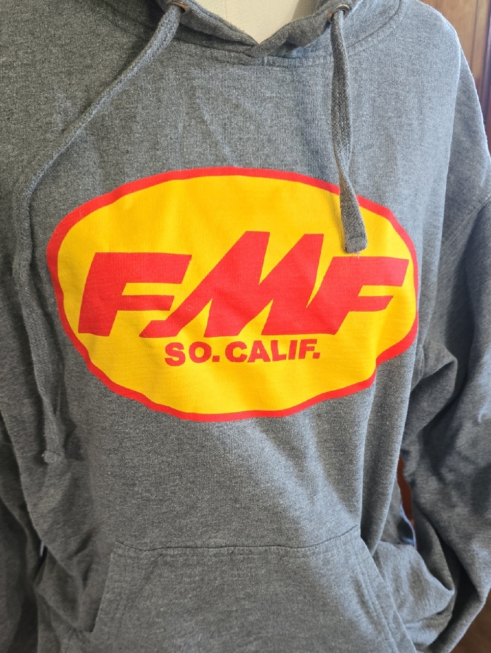 FMF So Cal Gray Hoodie with Yellow & Red Logo Large - Picture 2 of 3